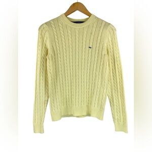 Vineyard Vines Light Yellow Cable Crewneck Sweater